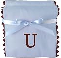 Princess Linens Bon Bon Burp Pad Baby Blue with Brown Trim-U