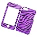 Apple iPod Touch 2 II Rubberized Snap On Protector Image Hard Case Rubber Feel Leather Paint Cover Purple & Black Zebra 08