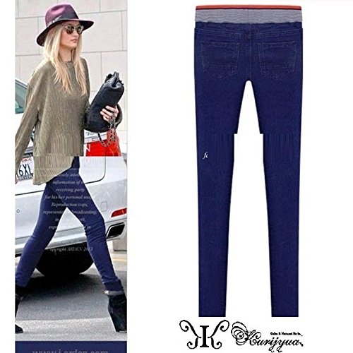 【デニムL】大きいサイズ☆ノンウォッシュでスッキリはきこなす♪ウエストゴム美脚ストレッチパンツ☆L~5L