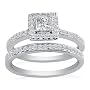 14k White Gold Diamond Princess Cut Bridal Set (1/2 cttw, G-H Color, I1 Clarity)