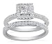 14k White Gold Diamond Princess Cut Bridal Set (1/2 cttw, G-H Color, I1 Clarity)