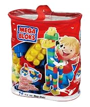 Megabloks 80pc Lrg Mega Bloks Bag & Wheel Base