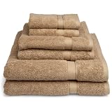 Pike Street 725-Gram 100-Percent Egyptian Cotton 6-Piece Towel Set, Taupe