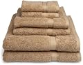 Pike Street 725-Gram 100-Percent Egyptian Cotton 6-Piece Towel Set, Taupe