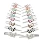 1 Dozen Pair Colored Rhinestone Heart Hair Clips Accessory