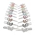 1 Dozen Pair Colored Rhinestone Heart Hair Clips Accessory