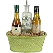Walnut Oil and Walnut Vinegar with Glass Painted Cruet Gift Basket Set