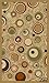 NEW Circles Ivory Modern Design Rubber backed durable Area Rug Carpet 3x5