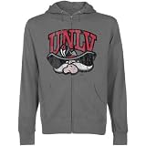 NCAA UNLV Rebels Distressed Secondary Lightweight Full Zip Hoodie - Gunmetal