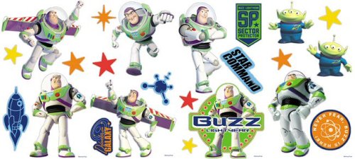 Childrens Toyshop  Toys : Toy Story Buzz Lightyear Wall Stickers Room Decor - Blue Mountain