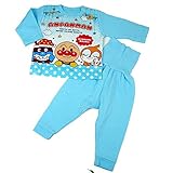 アンパン ニットキルト 腹巻付 長袖パジャマ サックス◇95cm