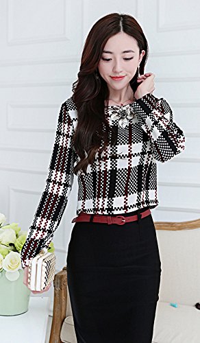 スーツ ツーピース スカート ジャケット シャツ 格子 チェック ワンピース ブラウス シャツ オフィスカジュアル 通勤 キュート カジュアル パーティ ２次会 レディース 秋物 冬物 可愛いスカーフ付き R266