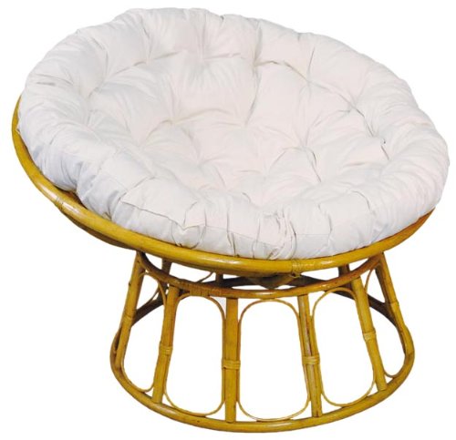 Hansen Rattan 1292/100H Papasansessel honig / mit Polster natur / &oslash; 100 H 64 SH 42 cm