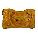E43 Ladies Handbag Yellow Patent Designer Shoulder Bag