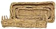 Natural Rattan Rectangle Trays Set / 3 Large = 26" x 12" x 4"H