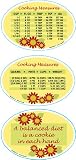 Kitchen Cooking Measures 3 Pack Oval Magnets