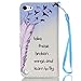 iPod Touch 5 Case, Touch 6 Wrist Strap Cover, Speedup New Fashion Premium Flip Folio Wallet PU Leather Stand Sleeve for Apple Touch6 5th/6th Generation (Learn to Fly)