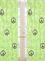 Lime Groovy Peace Sign Tie Dye Window Treatment Panels - Set of 2