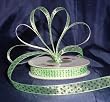 Organza Polka Dot Ribbon -3/8"- Lime Green/Black Dots - 25 Yards (75 Ft)