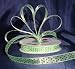 Organza Polka Dot Ribbon -3/8"- Lime Green/Black Dots - 25 Yards (75 Ft)