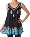 Sakkas Batik Embroidered V-Neck Sleeveless Blouse