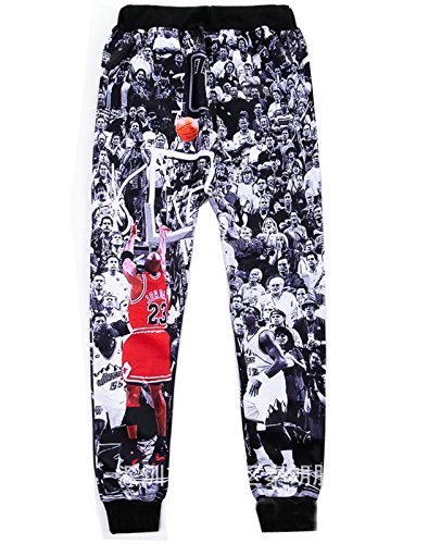 Aishang Mens Joggers Sports Jordan Print Long Sweatpants Sportwear