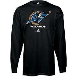 adidas Washington Wizards Black Primary Logo Long Sleeve T-shirt