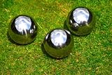 from gardens2you Set of Three 13cm Stainless Steel Spheres
