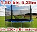Hochwertiges Gartentrampolin mit Zubehör, 1,50m - 5,25m, maximale Belastung 220kg