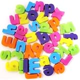 40 Mini Alphabet Letters Fridge Magnets - Multicolured