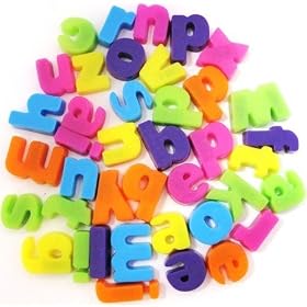 40 Mini Alphabet Letters Fridge Magnets - Multicolured