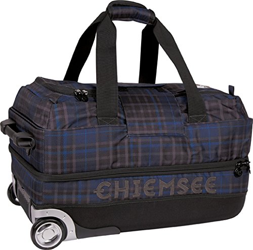 Chiemsee Premium Travel Travel Bag with Wheels blue Check Black Size:55 x 35 x 30 cm, 60 Liter