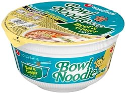 Nong Shim Bowl Noodle Soup, Beef and Ginger, 3.03-Ounce Bowls (Pack of 12)