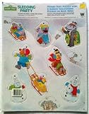 Vintage SESAME STREET Double Sided Frame Tray Puzzle & Christmas Tree Ornaments SLEDDING PARTY (Dated 1982)