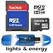 16GB Micro SDHC SD 16 GB Speicherkarte f�r Sony Ericsson Ray / Neo V / active / arc S / txt pro / Xperia mini und pro / Mix Live Walkman / Pro / Neo / Play / Arc / Yendo / Cedar / X8 / Spiro / Zylo / Aspen / X10 mini pro / X2 / X1 / Vivaz / Hazel / Elm Green Heart / Vivaz / Xperia Pureness / Satio / Aino / Yari / Naite / Jalou / T715 + Lights and Energy Micro USB SDHC Reader