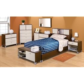 Kids Bedroom Furniture Set in Truffle and Ivory - Topolino Collection - Nexera Furniture -...