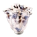 Jozefina 13-inch Polish Glass Vase, Black and White