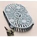 Trivet Sun & Flowers Cast Iron Oval Powder Blue (Made the UK) - Cast In Style #M376-Pow