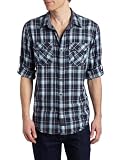 Calvin Klein Jeans Men’s Typography Long Sleeve Plaid Shirt