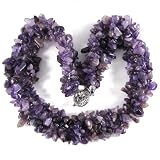 Natural amethyst chip bead necklace 18