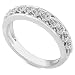 14k White Gold 1/10ctw Round Brilliant Cut Diamond Heart Band (HI/I1)