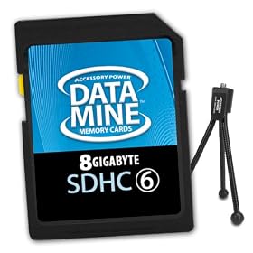 DataMINE Premium Class 6 8GB SDHC Flash Memory Card for Panasonic Lumix TS20 , ZS20 , LX7 , FH8 , FZ150K and Many More Panasonic Digital Cameras! ** Includes Miniature Tripod! **