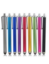 Wireless: WonderShop 9 pcs Rainbow of Colors Capacitive Stylus/Styli Touch Screen Cellphone Tablet Pen for iPhone 5 4 4s, iPod touch, iPad 2 3, Samsung Galaxy, Motorola Xoom, Blackberry Playbook, Barnes and Noble Nook Color, and all other Capacitive touchscreen devices - WonderShop