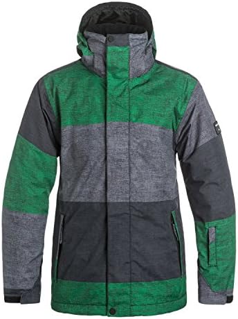 Quiksilver Snow Men's Mission Printed 17 Jacket, S Stripe Jolly Green, M