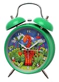 Alarm clock in green with Giraffe design - battery operated