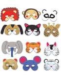 Rhode Island Novelty 12 Assorted Foam Animal Masks for Birthday Party Favors Dress-Up Costume