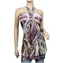 Designer print plus size halter tunic top
