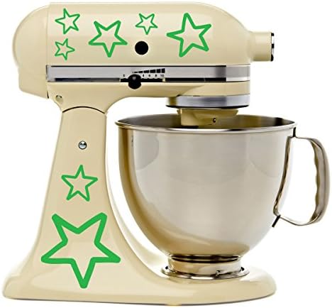 Pretty Stars Kitchen Mixer Mixing Machine Decal Art Wrap Sticker - Neon Green