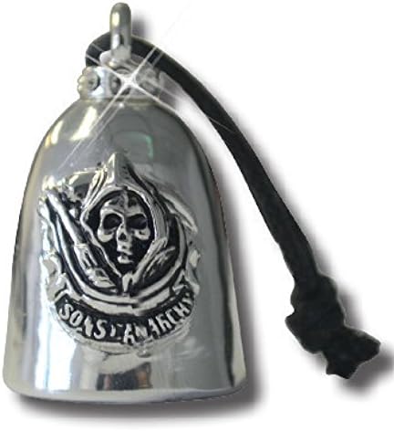 Sons Of Anarchy SOA Reaper With Clear Stones Bottom Rocker Silver Plated Biker Bell