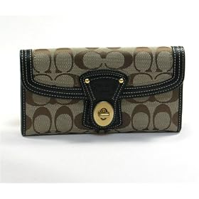 Buy AUTHENTIC COACH LEGACY SIGNATURE SLIM ENVELOPE WALLET 41955 (khaki Black) by COACH